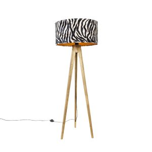 Vintage stojaca lampa tienidlo zebra v prevedení 50 cm – Tripod Classic