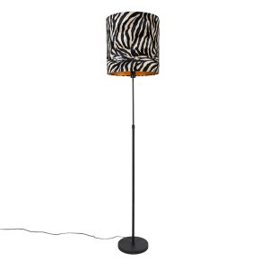Stojacia lampa čierny odtieň zebra design 40 cm nastaviteľný – Parte