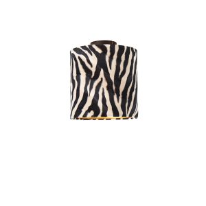 Stropné svietidlo matné čierne zamatové tienidlo so zebrovým dizajnom 25 cm – Combi