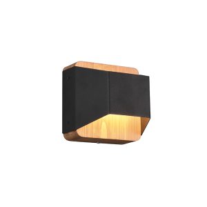 Nástenné svietidlo čierne 12 cm vrátane LED 3-stupňovo stmievateľné - Tyko