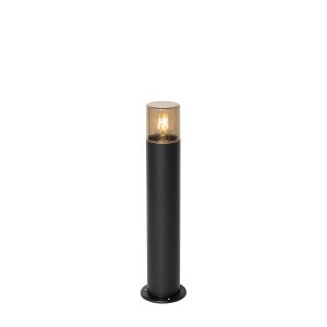 Stojanové vonkajšie svietidlo čierne s dymovým tienidlom 50 cm – Odense