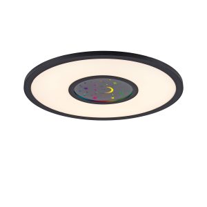 Stropné svietidlo čierne vrátane LED RGBW s diaľkovým ovládaním – Plamen