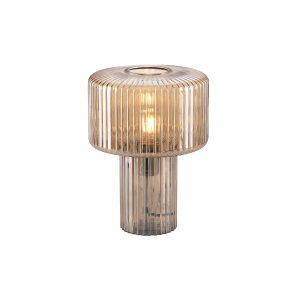 Dizajnová stolná lampa jantárové sklo – Andro