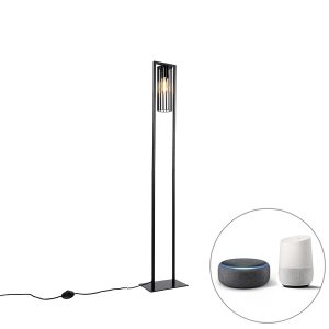 Inteligentná moderná stojaca lampa čierna vrátane Wifi ST64 – Balenco Wazo
