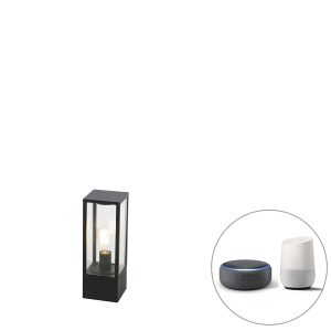 Inteligentné stojace vonkajšie svietidlo čierne 40 cm vrátane Wifi ST64 - Charlois