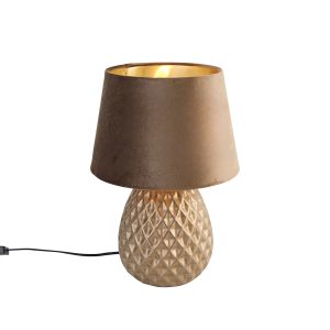 Klasická stolná lampa hnedá 35 cm – Betty
