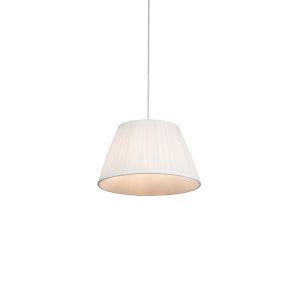 Retro závesná lampa biela 35 cm – Plisse
