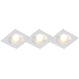 Sada 3 ks zapustených bodových svietidiel biele vrátane LED 3-stupňovo stmievateľné – Miu
