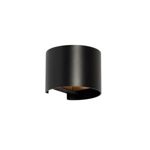 Moderné nástenné svietidlo čierne okrúhle – Edwin